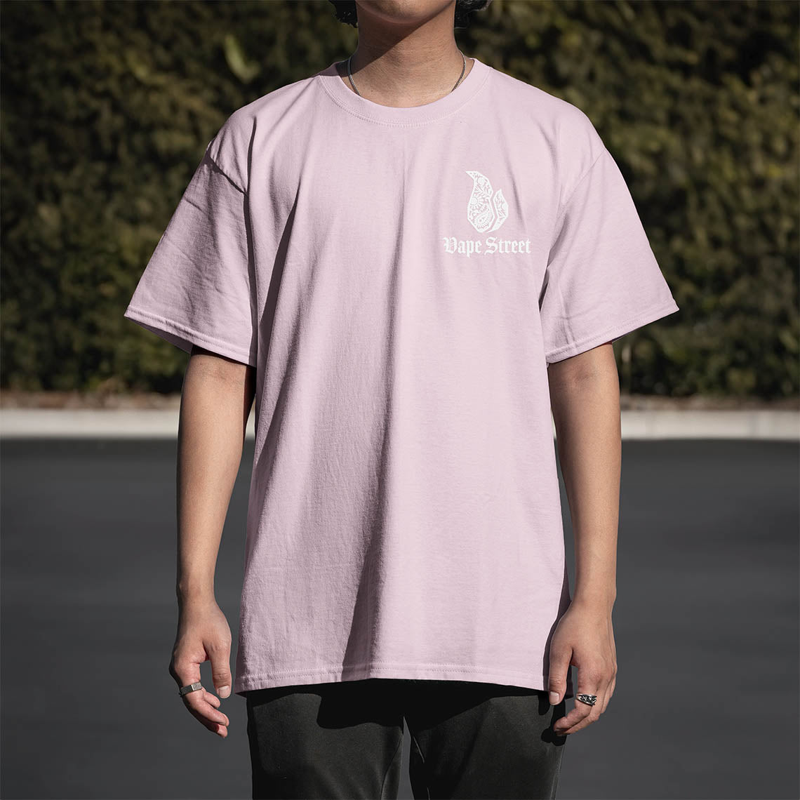 Vape-Street-TShirt-Paisley-Pink-White-03 Vape Street Pink White Paisley T-Shirt Front