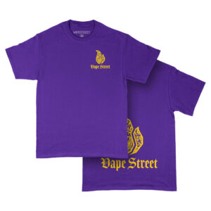 Vape-Street-TShirt-Paisley-Purple-Yellow-Main Vape Street Purple Yellow Paisley T-Shirt Front & Back