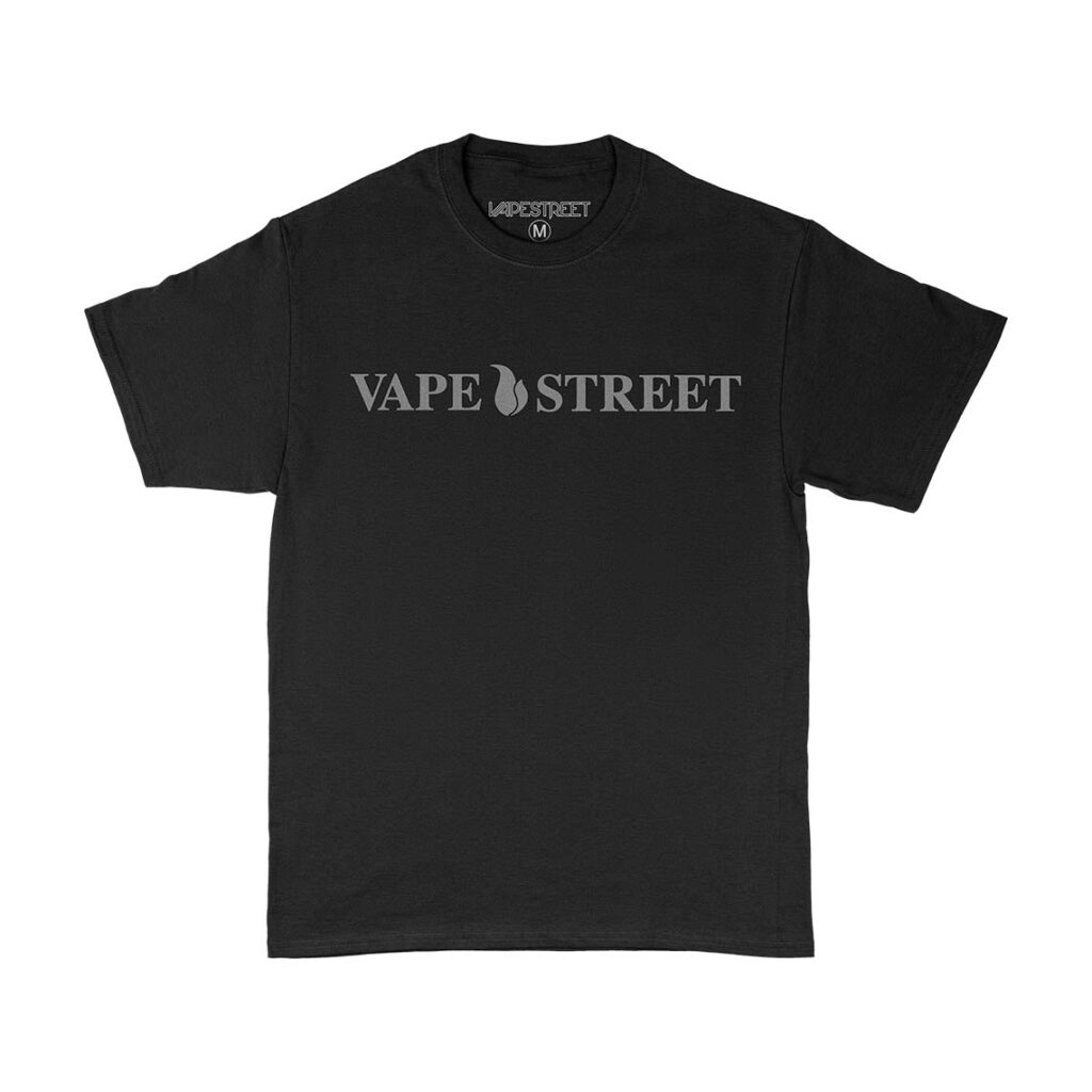 Vape-Street-TShirt-VSOP-Black-Grey-01 Vape Street Black Grey VSOP T-Shirt Front Design