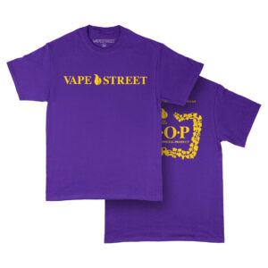 Vape-Street-TShirt-VSOP-Purple-Yellow-Main Vape Street Purple Yellow VSOP T-Shirt Front and Back