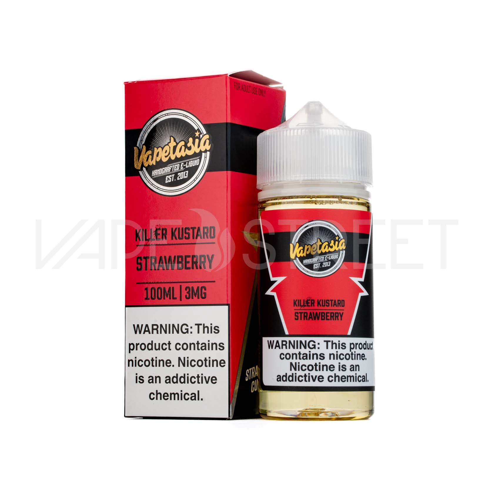 Vapetasia-100ml-Killer-Kustard-Strawberry Vapetasia Killer Kustard Strawberry 100mL Vape Juice