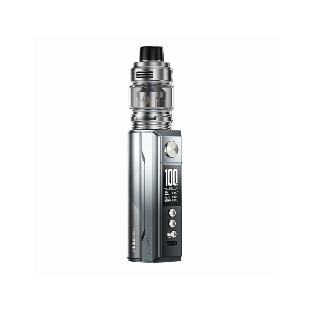 Voopoo-M100S-Starter-Kit-Color-Silver-Black Voopoo Drag M100S 100W Starter Kit Silver Black